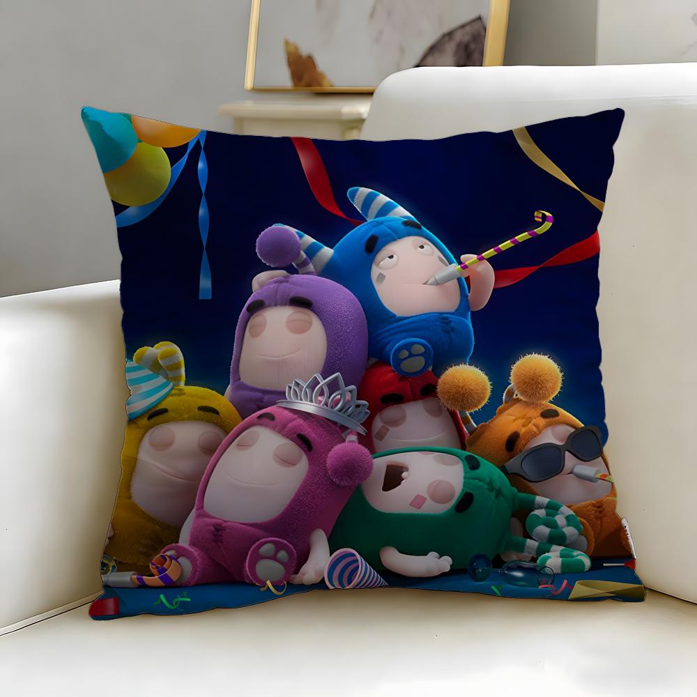 popular cartoon Oddbods Cushion Cover Soft & Easy-Wash Pillow Case – Versatile for Couch, Bed, Travel and Office