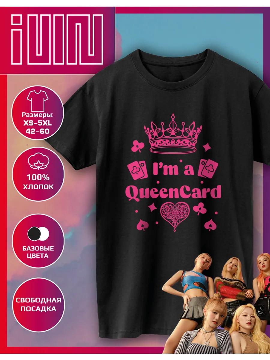 Straight T-shirt with G-idle queencard print S