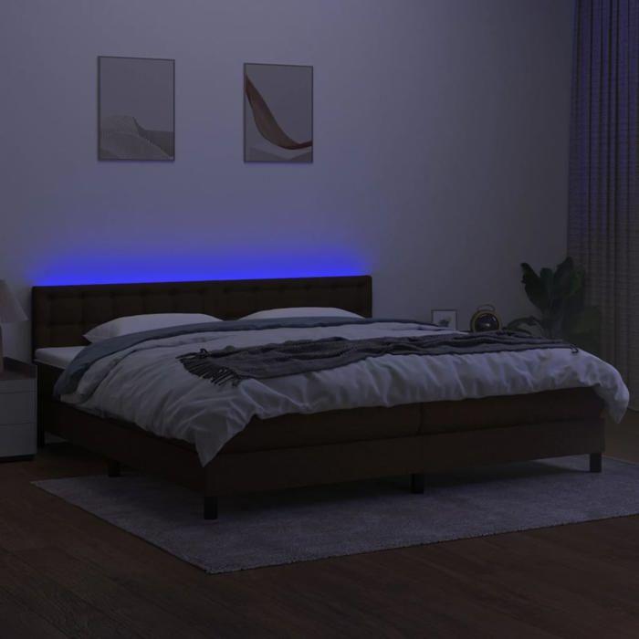 Maison Exclusive - Sommier à lattes de lit matelas et LED Marron foncé 200x200 cm