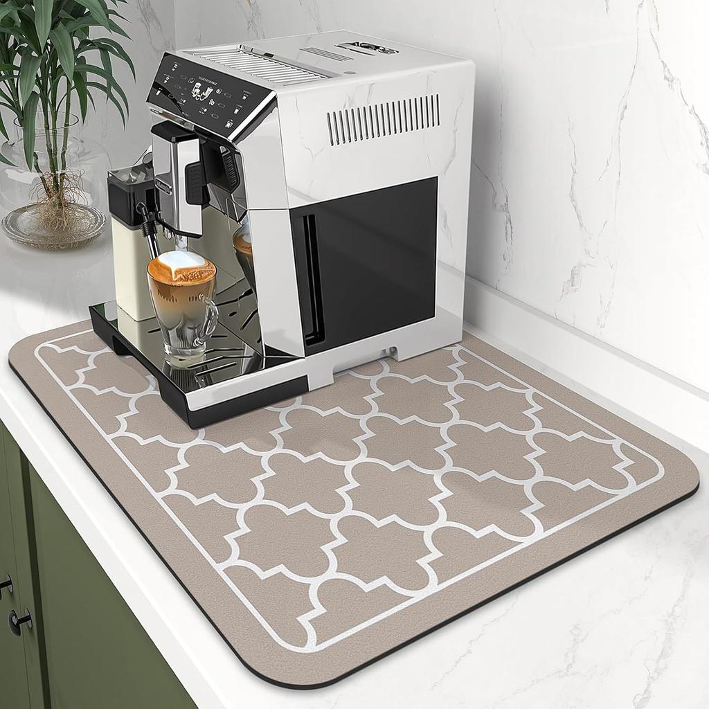 Coffee Machine Mat Diatomite Absorbent Pad Minimalist Design Absorbent Quick Dry Non-Slip Coaster for Kitchen Counter