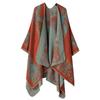 Womens Oversized Knit Shawl Wrap Scarf Ethnic Warm Fleece-Like Cape Travel Winter