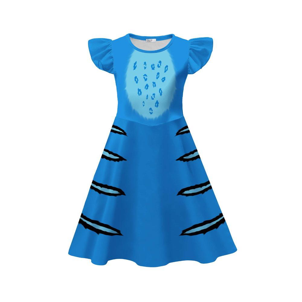 2026 New K-POP:Demon HuntersTiger Printed Girl Flying Sleeve Milk Silk Dress Festival Party Cosplay Costume
