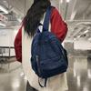 Japanese Style Denim Backpack Y2K Solid Crossbody Bag Portable Vintage Handbag  Women&Men