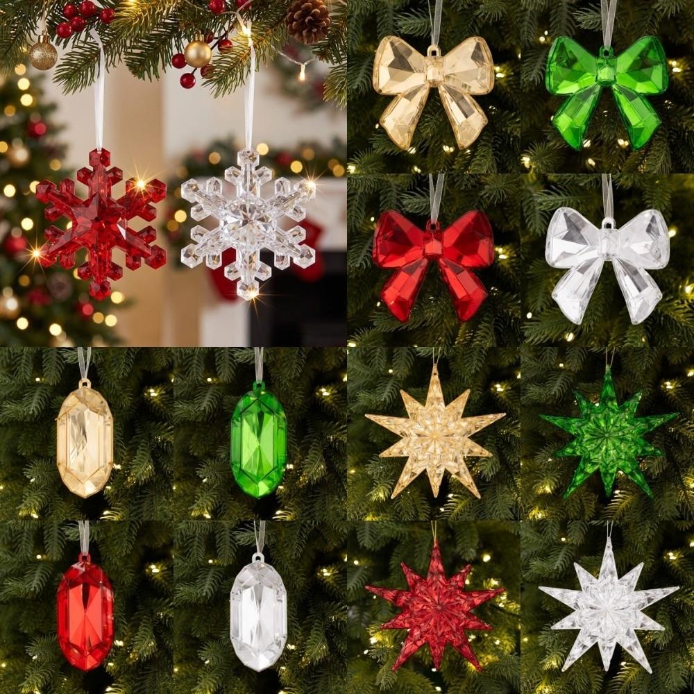 Snowflake Christmas Tree Crystal Decor Acrylic Home Decor Christmas Hanging Home Decoration