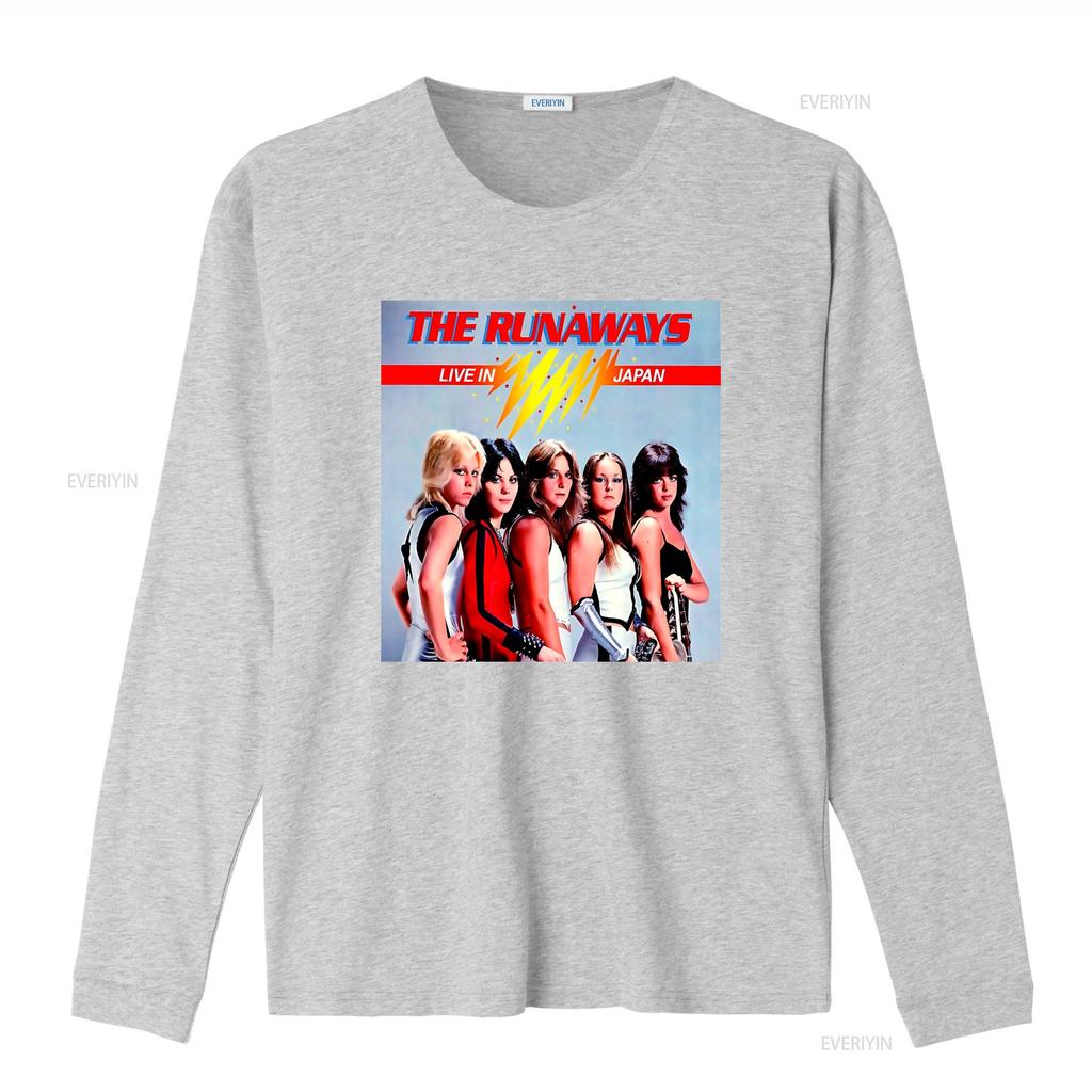 The Runaways Live In Japan Band Rock Tutto Femminile T Shirt Musicale vintage Lavato Traspirante uomo streetwear abbigliamento designer Casual