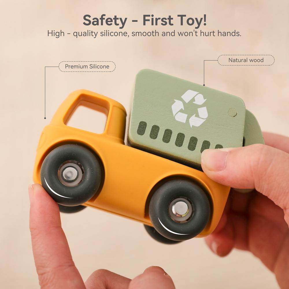 Baby Toys Teething Engineering Car Montessori Silicone Toys Ambulance Tipper Truck Newborn Baby Car Things Teether Toy Car Gifts