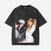 BILLIE EILISH American Trendy Vintage Washed Graphic Print Tshirts Men Women Tops Oversized Cotton Short Sleeves Oversized Tees