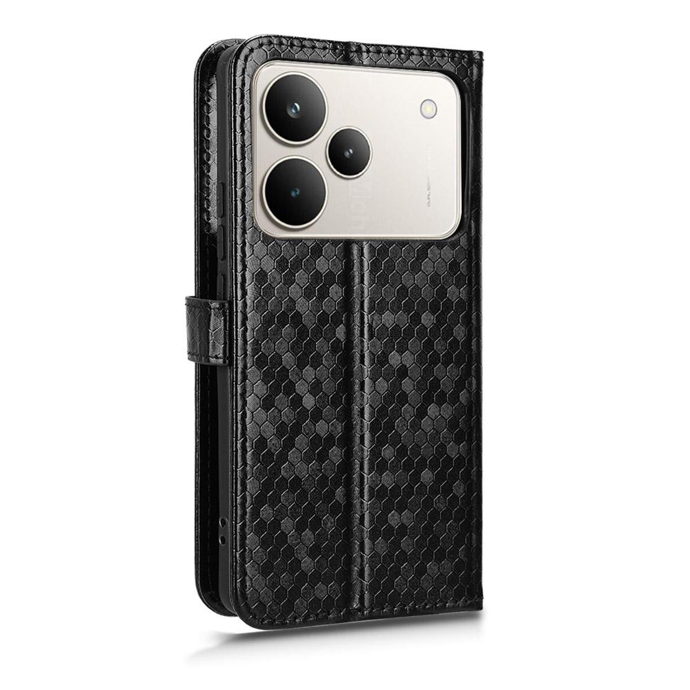 For Realme P4 5G Wallet Case Dot Pattern Imprint PU Leather Phone Cover with Wrist Strap