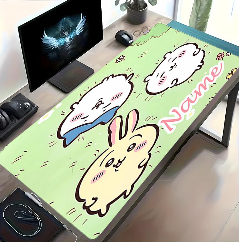 Customizable Name Chiikawa Pattern Gaming Mouse Pad-Non Slip Rubber Base,Perfect Gamers,Esports,Ideal Gift Gaming Enthusiasts