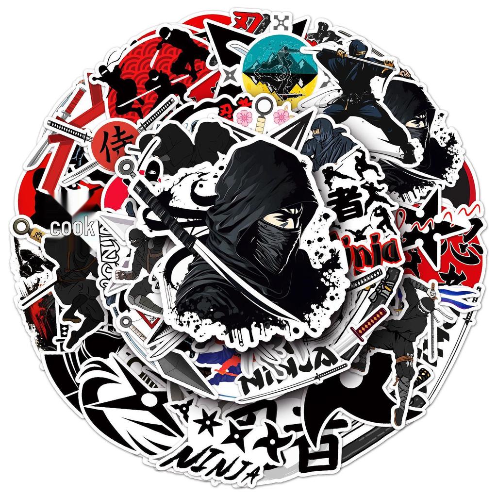 50 Cool Waterproof Japanese Ninja Stickers for Suitcases, Phones & Computers