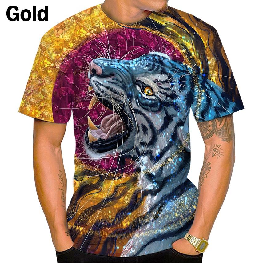 Muscle Dog Cow Pattern T-Shirt For Men Cool Animals 3D Printed Tees Casual Unisex Short Sleeve Round Neck Tops Street T Shirts