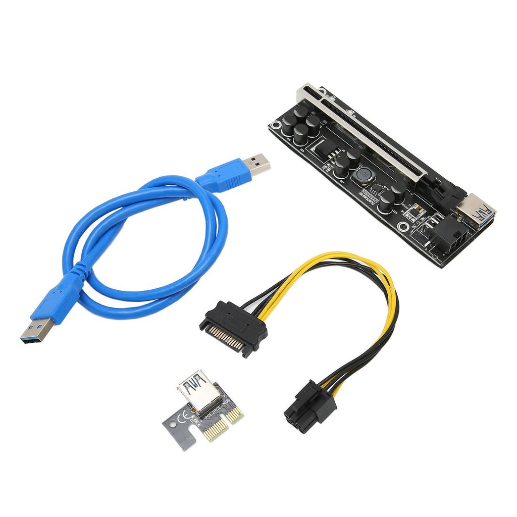PCIE Riser Stable 8 FP Capacitors Gold Plated USB3.0 Interface Adapter Card for Win 7 for Win 8 for Win10 for Win XP