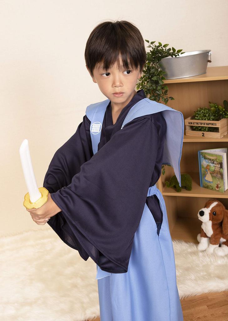 Clearstone Kids Job Cosplay Halloween Bugyo Costume for Blue Boys, 120cm,