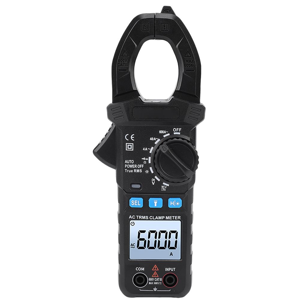 600A Clamp Meter Digital Multimeter True RMS Measures AC DC Voltage Current Resistance Capacitance Diode NCV with