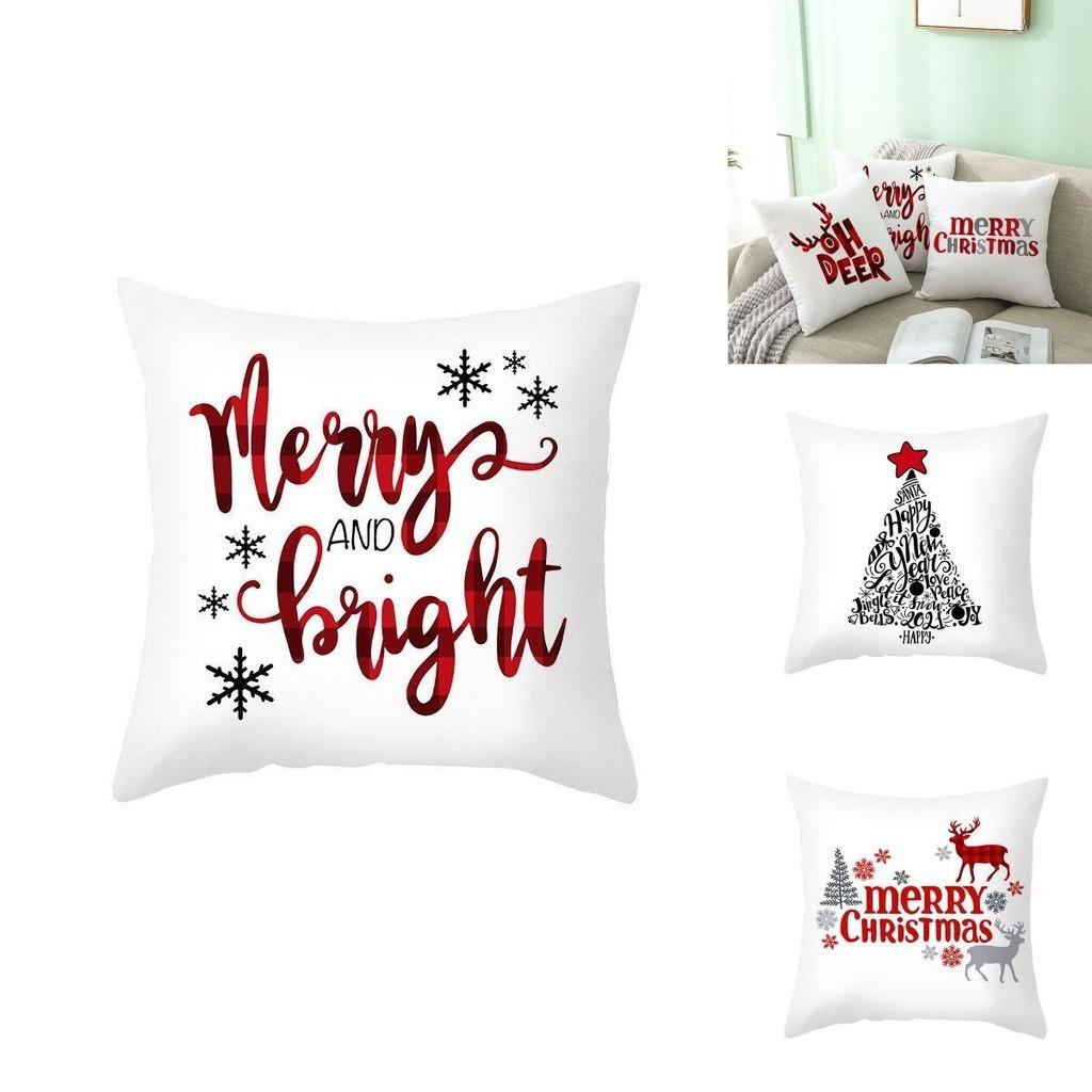 Festive Christmas Pillow Case Cushion Cover Featuring Adorable Reindeer Design