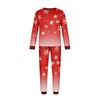 Christmas Print Family Matching Pajama Set Long Sleeve Round Neck Sleepwear for Parent and Kid