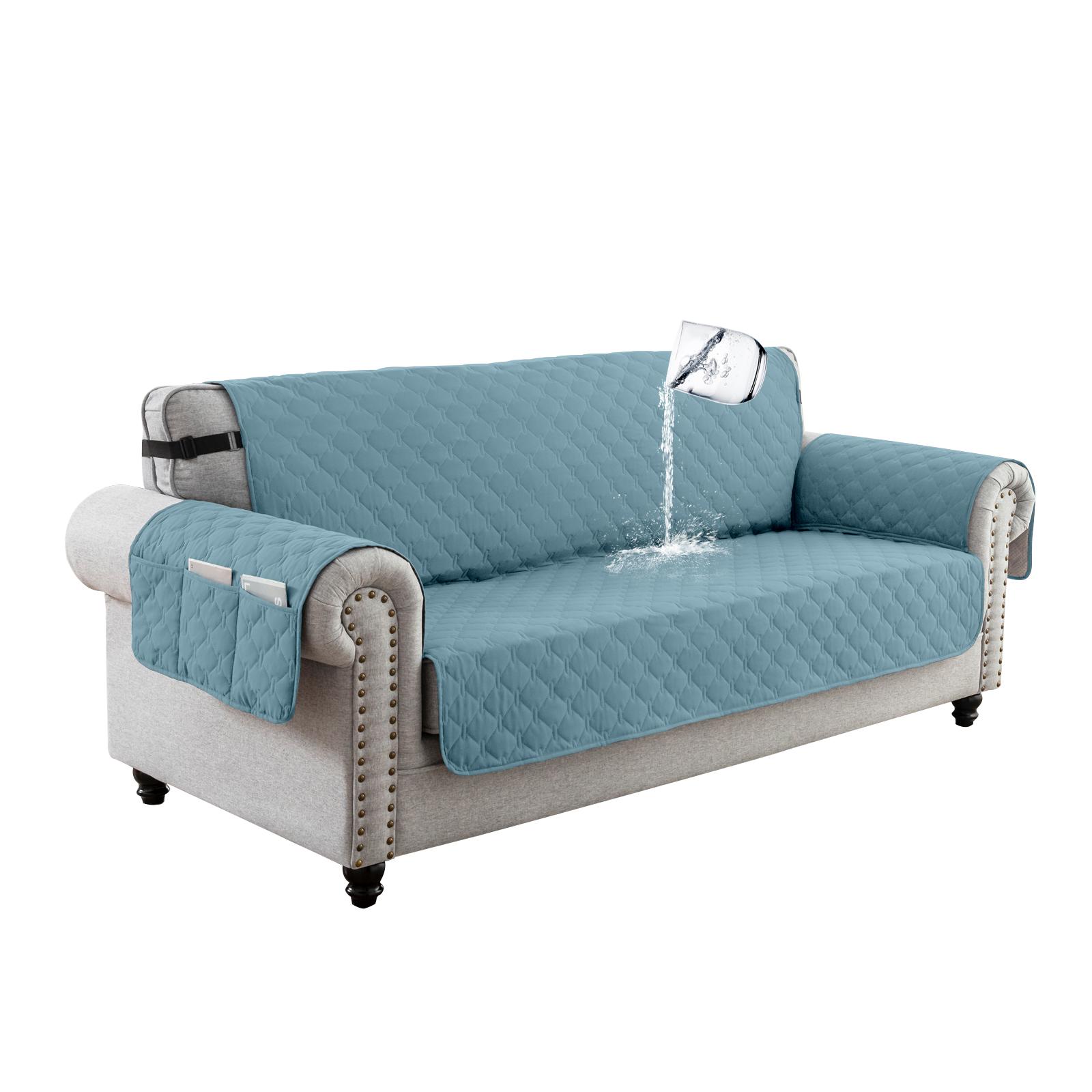 

1/2/3-местный 100% водонепроницаемый стеганый чехол для дивана в гостиную для домашних животных противоскользящий коврик для мебели защитный чехол с карманом для хранения 1 Seater