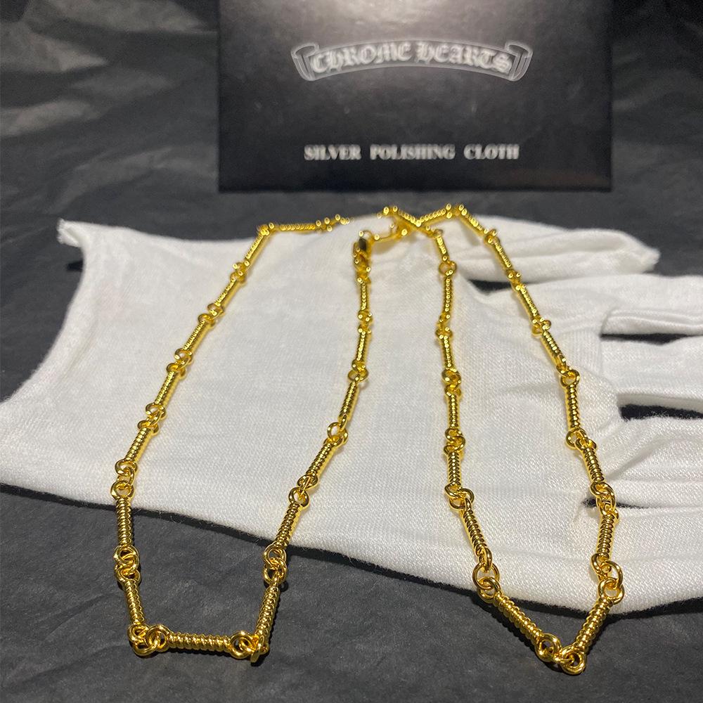 Chrome Hearts Twisted Sterling Silver Choker: Gold & Silver Collarbone Necklace for Men & Women - Ideal Couple's Birthday Gift