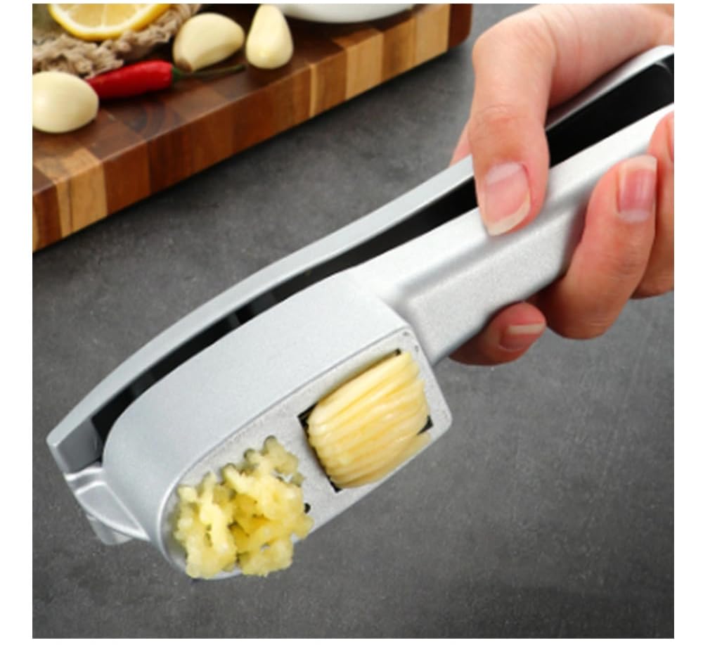 Zmart Garlic Press, Aluminum Garlic Crusher, Slicer, Kitchen Utensil, Ginger