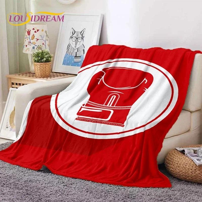 Guantoni da Boxe Pugile Combattimento Cartone Animato Morbida Coperta di Flanella per Letti Camera da Letto Divano Picnic, Coperta Plaid per Coprire Tempo Libero all'Aperto Regalo