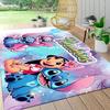 1pc Stitch Cartoon Carpet, 100% Polyester, Non-slip, Machine Washable, Waterproof, Outdoor Yard and Garden Decor, Home and Bedroom Decorative