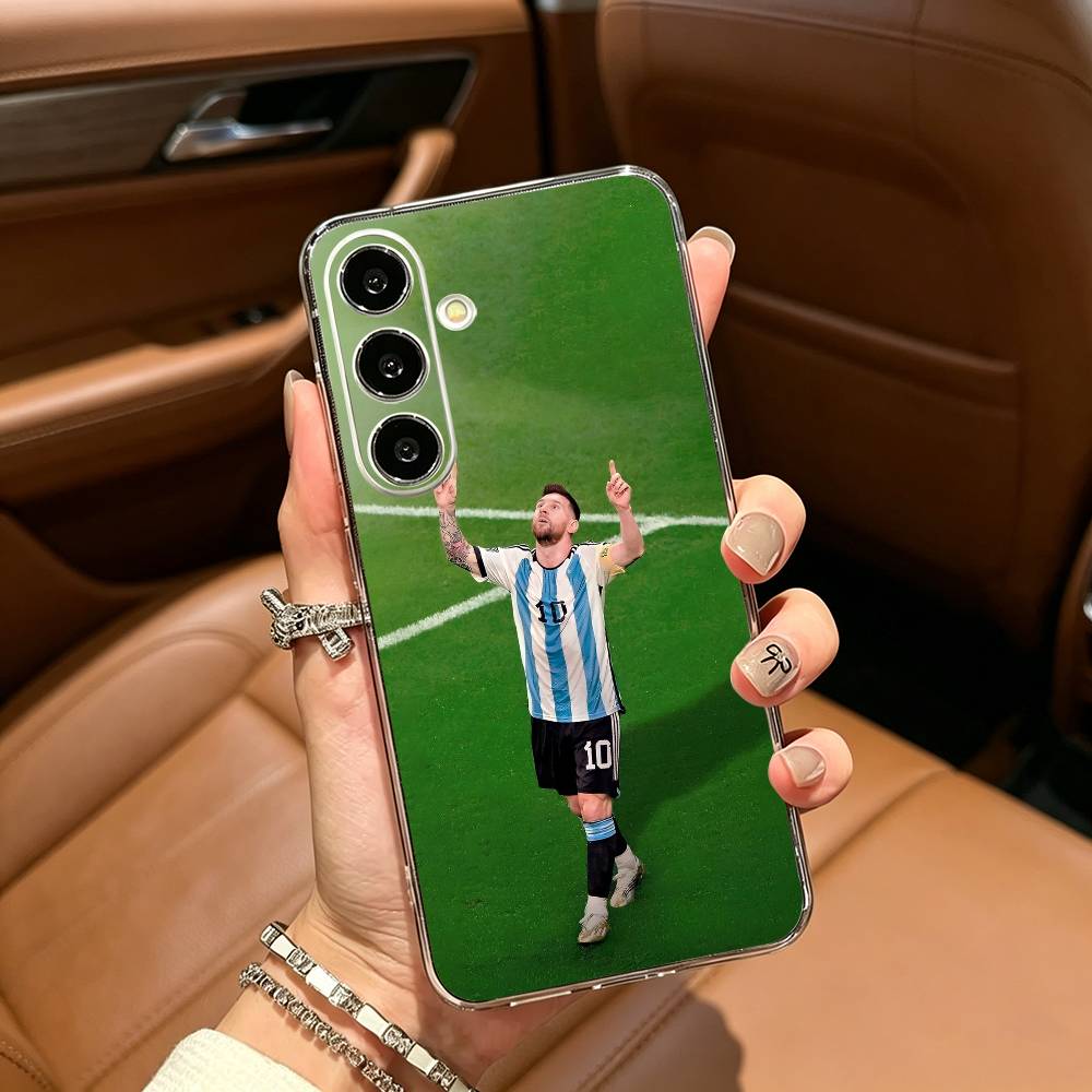 GOAT Football Player M-messi Clear Phone Case for Samsung Galaxy A71, A70, A52, A51, A40, A30