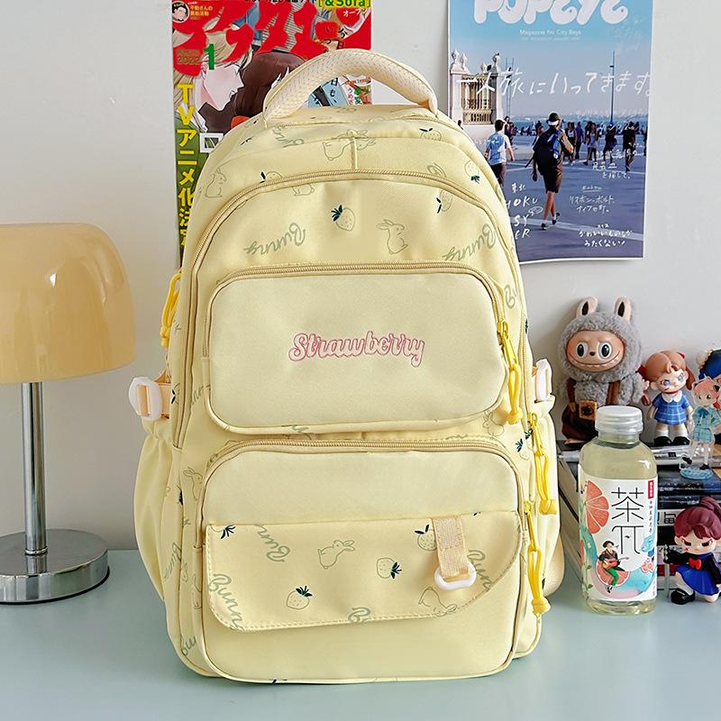 School Bag New High-Appearance Japanese INS Fresh Sweet Candy Color Backpack for Middle and High School Students Lightweight Large Capacity Backpack