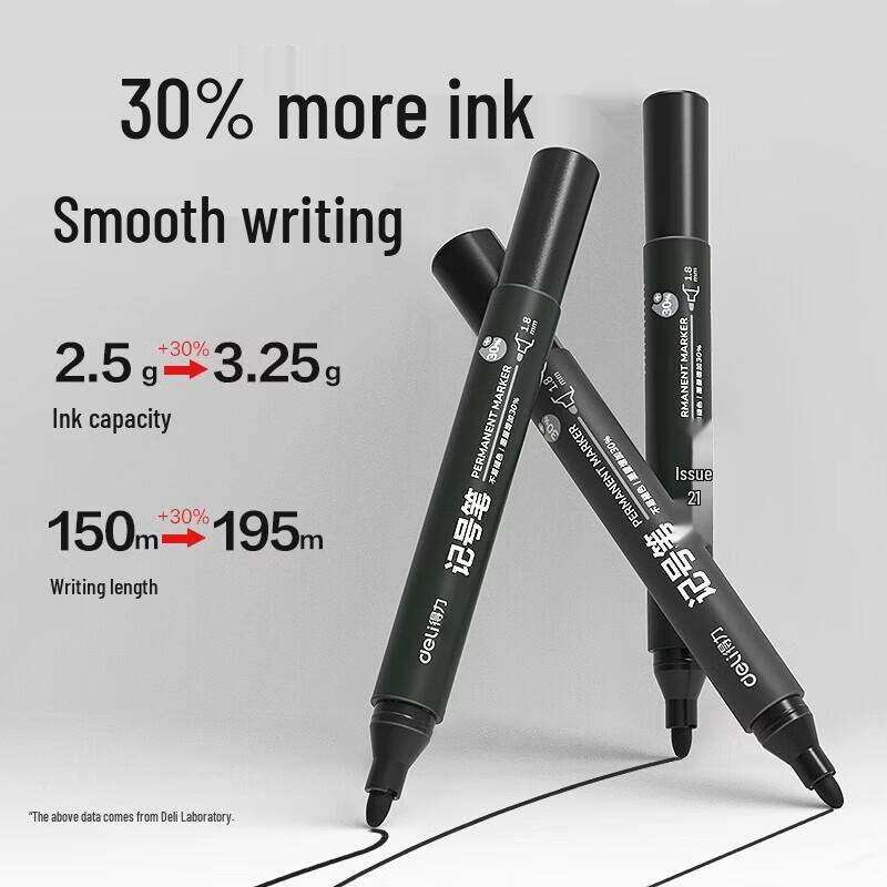 Deli DP281 Black Marker Pen (10-Pack)