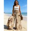 Women Summer Linen Cotton Wide Leg Pants Plus Size Loose Anti-mosquito Thin Casual Home Wear Pants