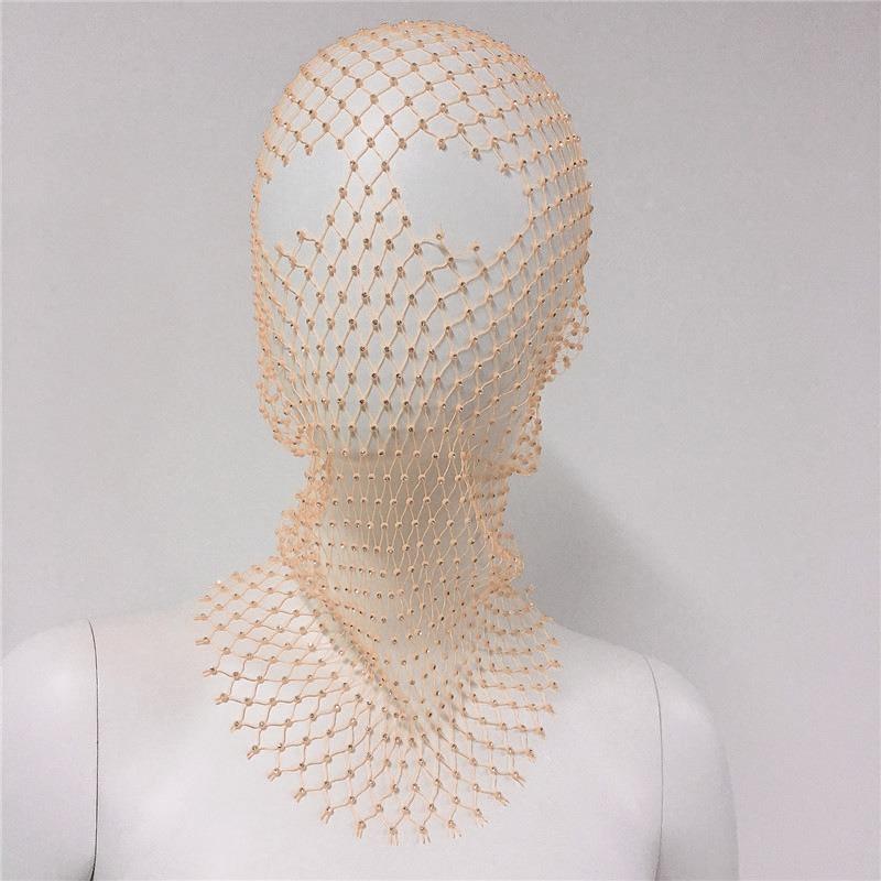 Meier Accessorize with a rhinestone elastic mesh headband - holiday carnival sparkling diamond face mask