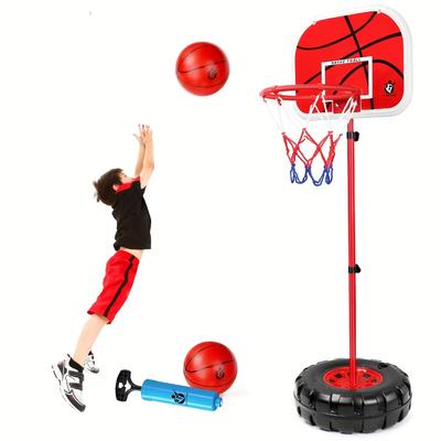 Basketball Toddler Hoop Adjustable Indoor Outdoor Mini Court Birthday Gift For Boys Girls With Basketball Goal Stand Balls