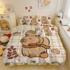 Cartoon capybara Motief, Microvezel Beddengoed Sets, Kinder Beddengoed met Rits Kamer Decoratie Dekbedovertrek voor Tieners volwassene 3-Delig