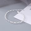 S925 Sterling Silver O-Type Chain Bracelet for Women Men Simple Round Chain Adjustable Couple Bracelets Couple Fine Jewelry Gift