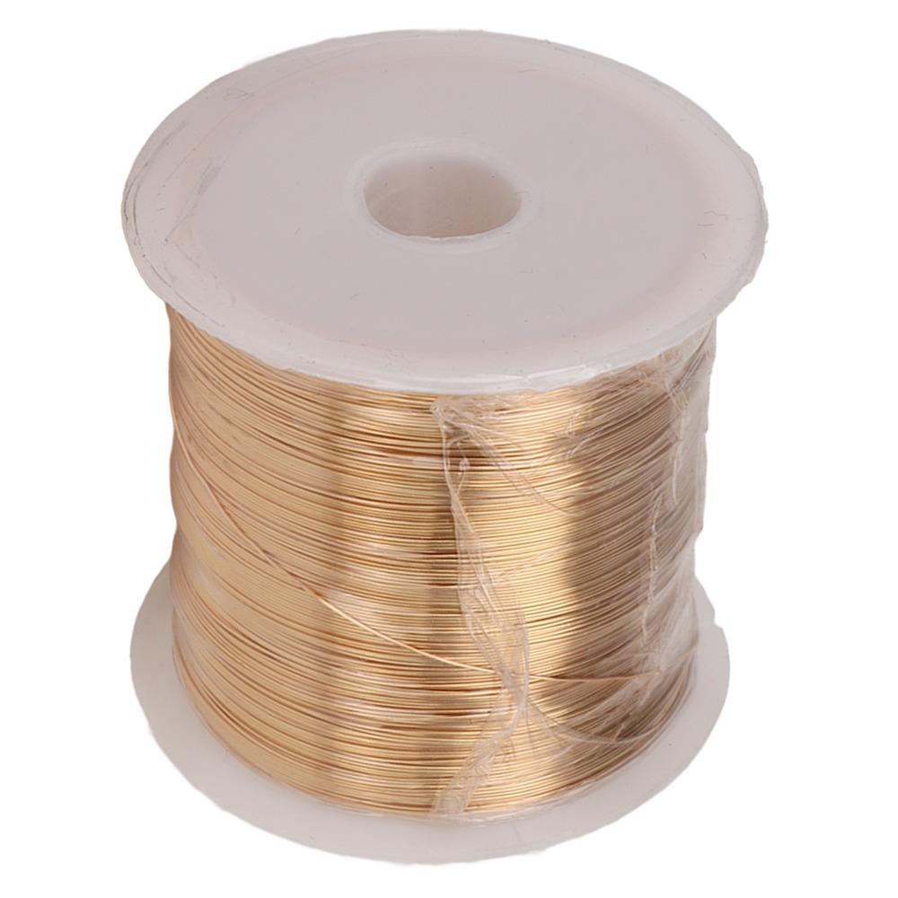 Filo di Rame per Gioielli Diametro 0,3 mm Rotondo Oro Chiaro Filo per Lavorazione a Maglia Metallo Morbido Filo Flessibile Filo per Artigianato Fai da Te