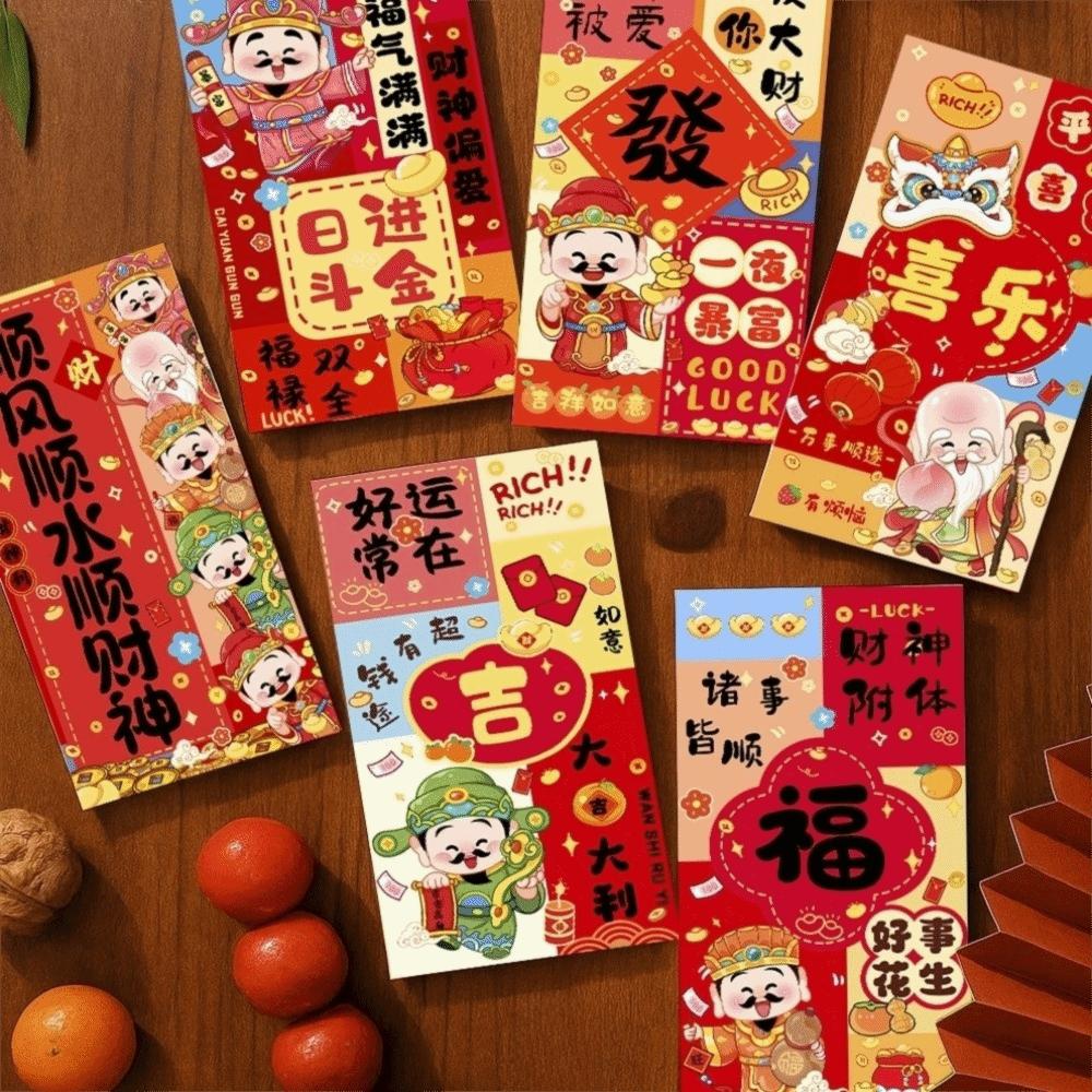 10pcs Horse Year Red Envelopes Best Wishes Lucky Money Bag Cute Hongbao Family Gathering