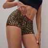 Pantaloni scurți de vară cu imprimeu leopard și fundă pentru femei plinute - Confortabili, casual, subțiază