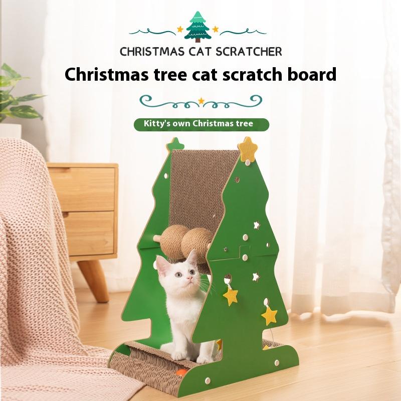Cat climbing frame, cat scratch board, vertical cat scratch post, wear-resistant cat scratch ball, cat teaser toy