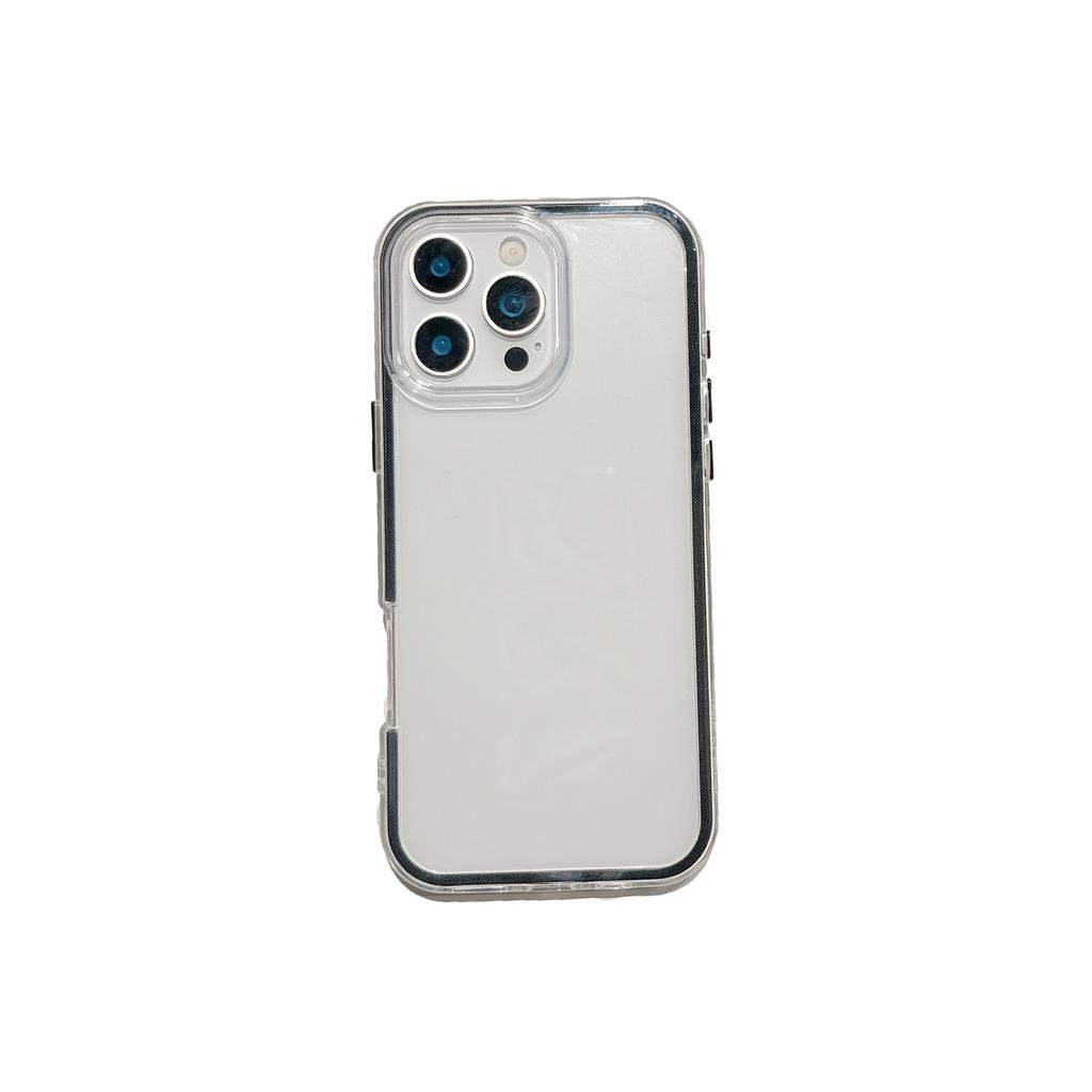 Color Macaron frame transparent case for iPhone17Pro max Apple 16 mobile phone case 15/14 soft case