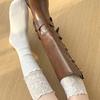 Lace Patchwork Autumn and Winter Socks, Women's Calf Socks, High Ballet Boots Socks, Lace Sweat-absorbing Lace Lace Pile Socks