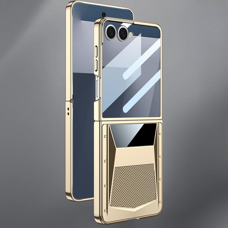 Samsung Galaxy Z Flip7 Mobile Phone Case Electroplated Supercar Case Film Integrated Folding Screen Creative Anti-drop Cover