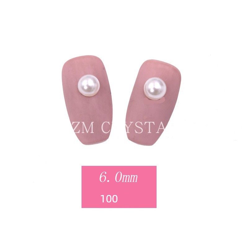 

Nail Art Half Imitation Pearl Creamy-white Semi-round Beads Patch Flats round Pearl DIY Handmade Accessories [Semi-Circle 6.0mm] 100 Pieces