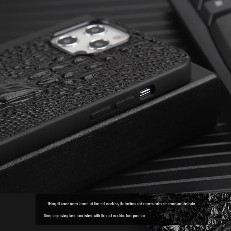 Drachenkopf-Hülle aus echtem Leder für Apple iPhone 14, 13 Pro, 12 Pro Max und 11