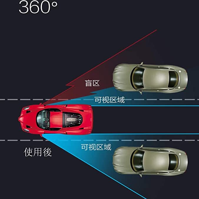 Auxiliary Mirror, Set of 2, Side Mirror, Submirror, Rearview Mirror, Round Shape, 360 Degree