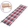 Day and Night - Day and Night Garden Bench Cushion Red Plaid Oxford Fabric 200x50x3 Cm