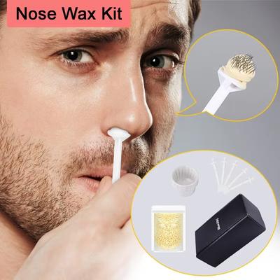 Wax Bean Set Depilatory Nose Ear Hair Removal Cleaning Waxing Pellet Kit Painless Paper-Free Nose Hair Removal Wax for Men Women