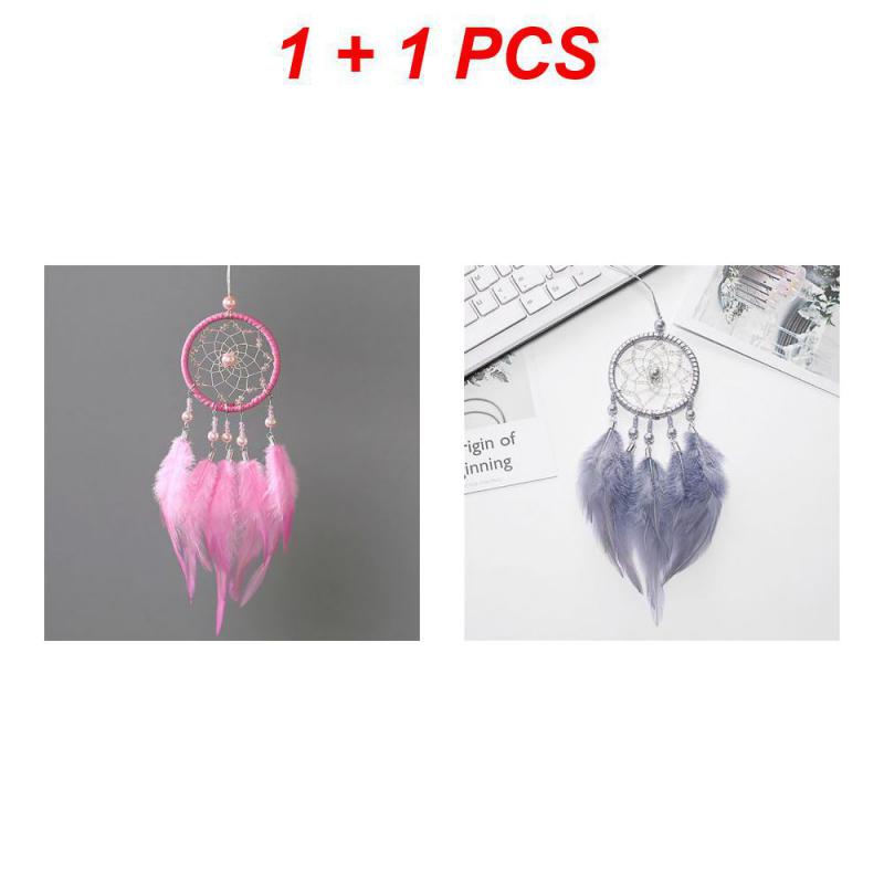 2PCS Car Pendant Durable Ethnic Dream Catcher Net Styling Car Supplies Car Interior  Pendant Retro Feather Pendant