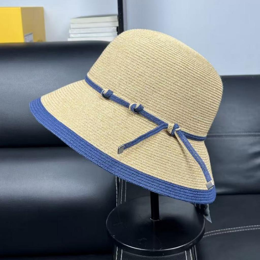 Hepburn Wind Summer Travel Straw Hat Fisherman Hat Children Sunshade Sun Hat Seaside Beach Basin Hat Shows Small Face