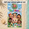 Beach TowelCocomelon Custom Name Text Personalized Soft Towel for Beach Pool Indoor Home Decor Gift