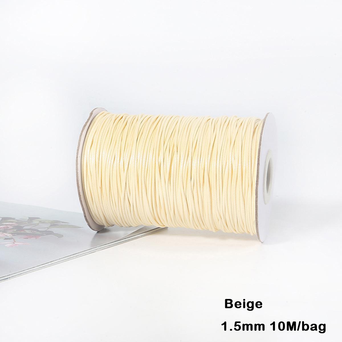 

Змішані кольори з вощеного бавовняного шнура для ювелірних намистин для макраме. Виготовлення прикрас своїми руками 1.5mm 10meter бежевий