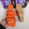 Fashion Summer Double Braid Modern Sandals Women 2025 New Flat Slides Leather Fashion Casual Slip on Woman Outdoor Beach Shoes